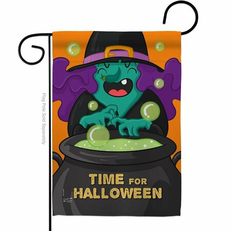 PATIO TRASERO 13 x 18.5 in. Time for Halloween Garden Flag with Fall Double-Sided Decorative Vertical Flags PA3898604